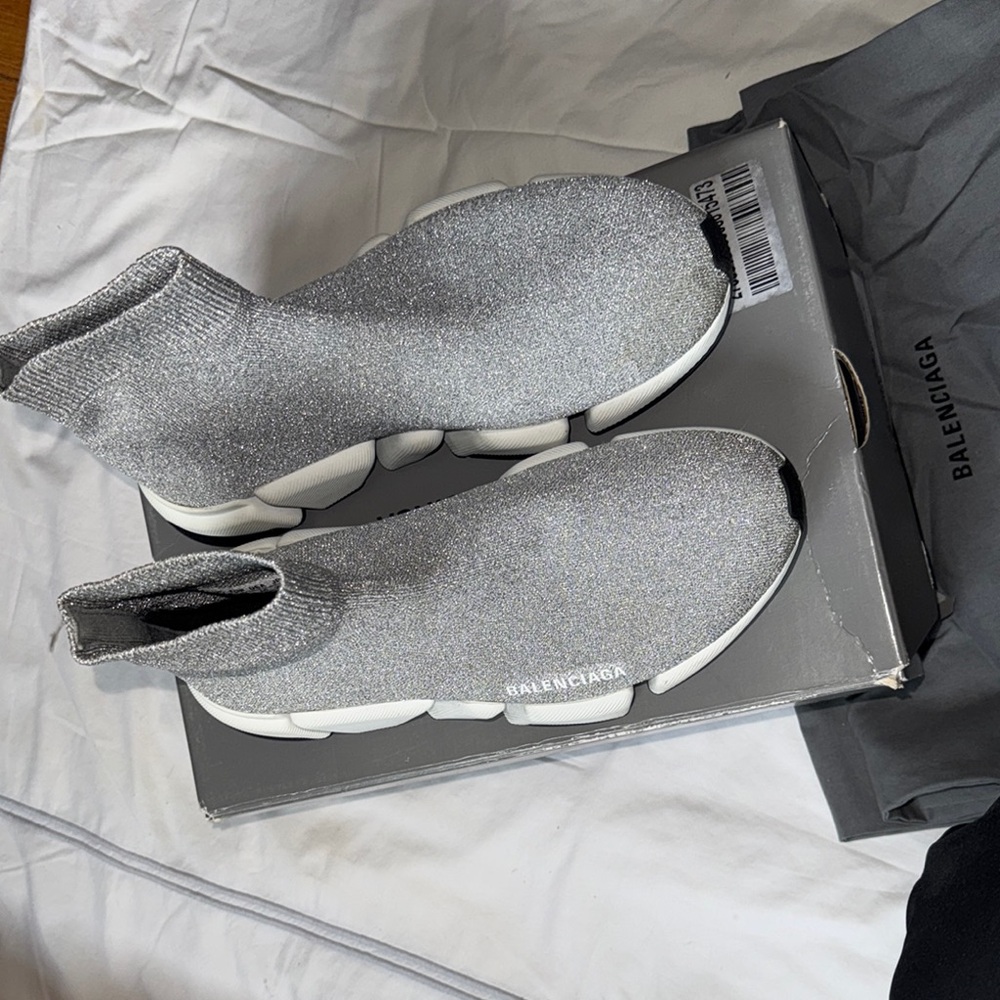 Balenciaga Silver Sneakers Modern Design